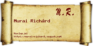 Murai Richárd névjegykártya